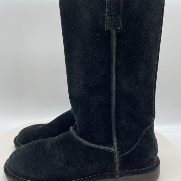 Ugg Gently preowned Women's Suede Black BOOTS SIZE 7 - Picture 3 of 8